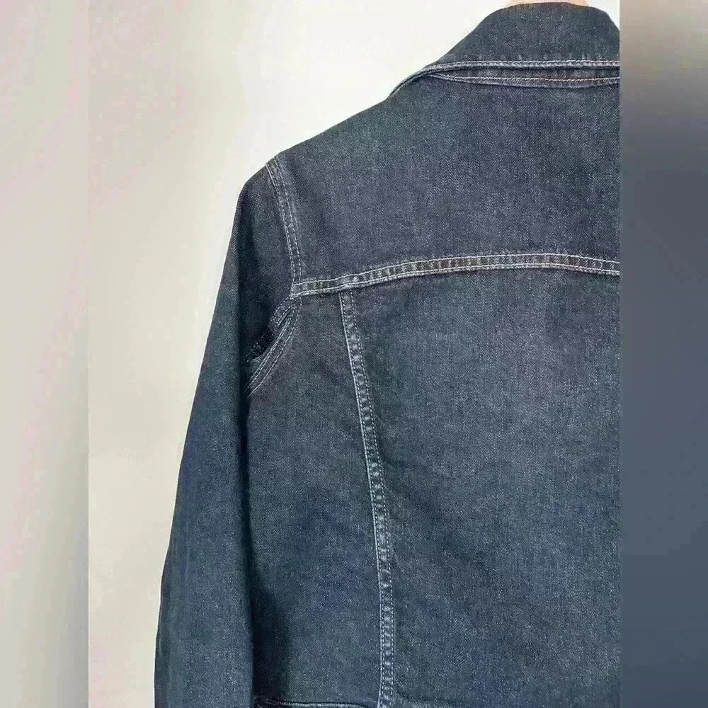 Vintage Levi’s Red Tab 90s Womens Dark Denim Country Western Jacket Medium - Picture 9 of 13